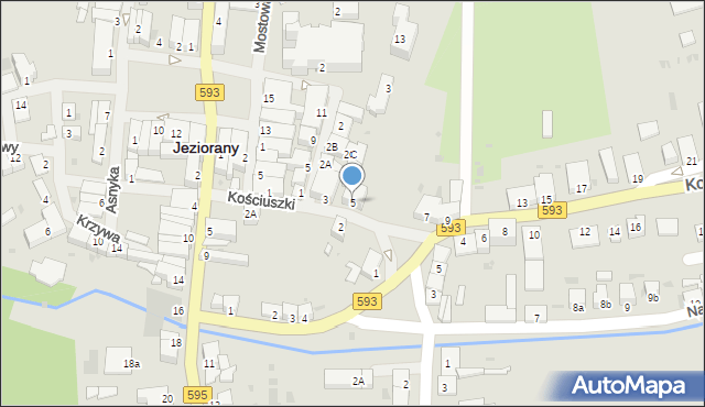 Jeziorany, Kościuszki Tadeusza, gen., 5, mapa Jeziorany