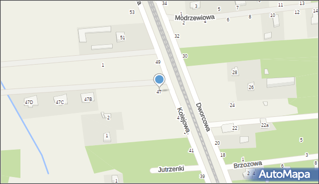 Jeziórko, Kolejowa, 47, mapa Jeziórko