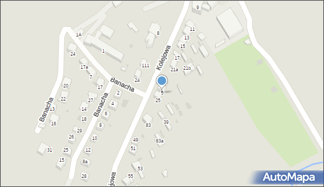 Jordanów, Kolejowa, 5, mapa Jordanów