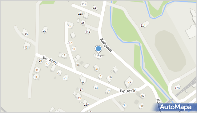 Jordanów, Kolejowa, 51a, mapa Jordanów