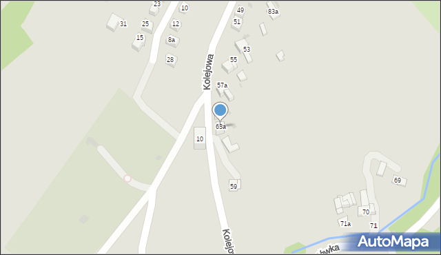 Jordanów, Kolejowa, 63a, mapa Jordanów