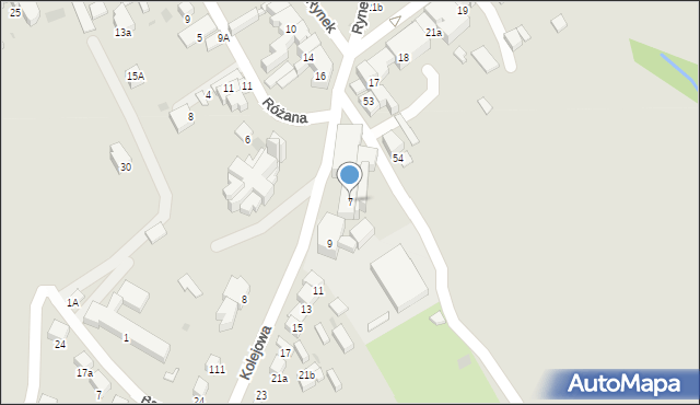 Jordanów, Kolejowa, 7, mapa Jordanów