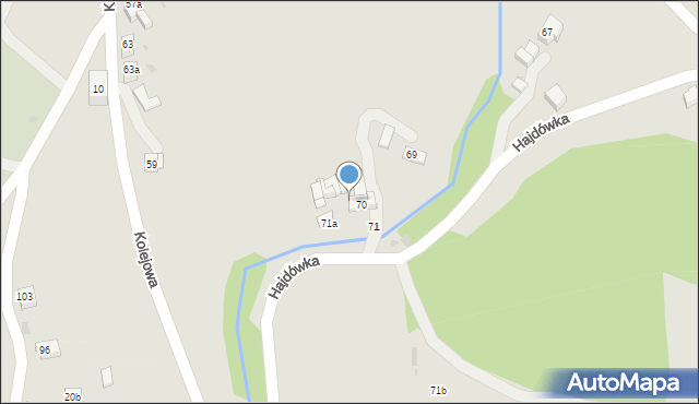 Jordanów, Kolejowa, 71A, mapa Jordanów