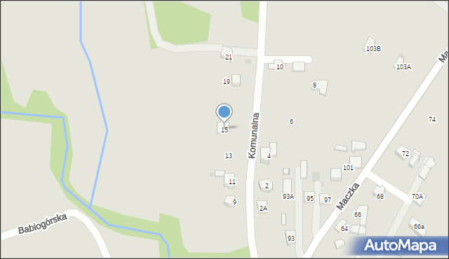 Jordanów, Komunalna, 15, mapa Jordanów