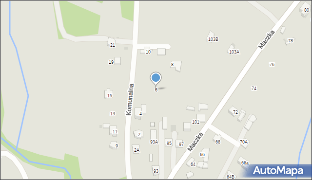 Jordanów, Komunalna, 6, mapa Jordanów