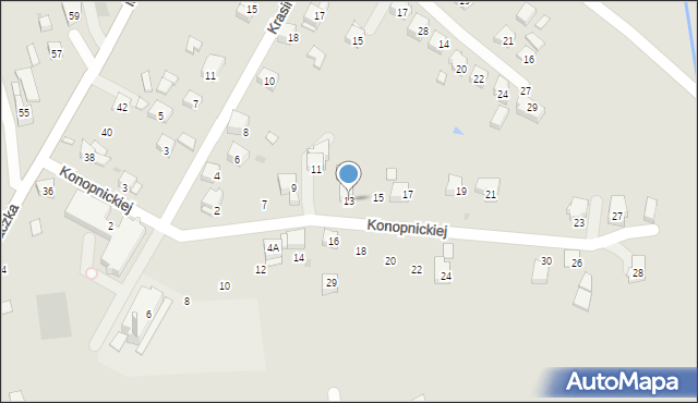 Jordanów, Konopnickiej Marii, 13, mapa Jordanów