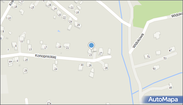 Jordanów, Konopnickiej Marii, 25, mapa Jordanów