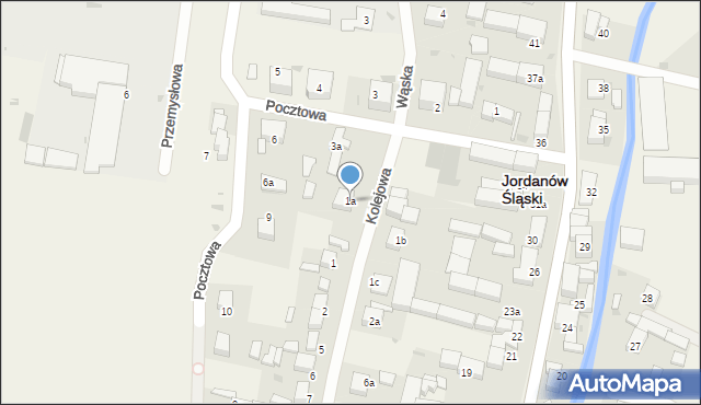 Jordanów Śląski, Kolejowa, 1a, mapa Jordanów Śląski
