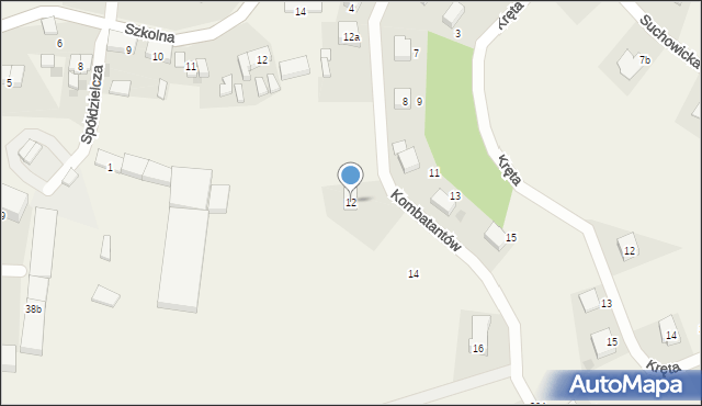 Jordanów Śląski, Kombatantów, 12, mapa Jordanów Śląski