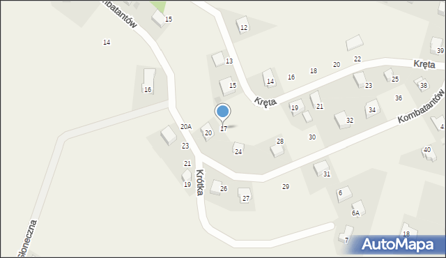 Jordanów Śląski, Kombatantów, 17, mapa Jordanów Śląski