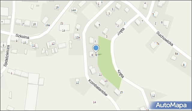Jordanów Śląski, Kombatantów, 9, mapa Jordanów Śląski