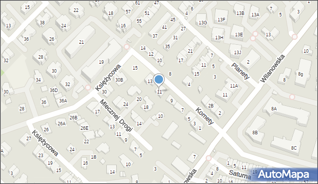 Józefosław, Komety, 11, mapa Józefosław