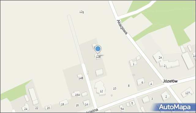Józefów, Kościelna, 12B, mapa Józefów
