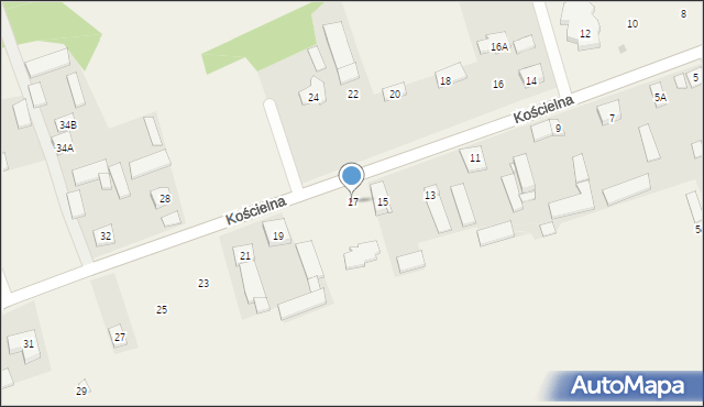 Józefów, Kościelna, 17, mapa Józefów