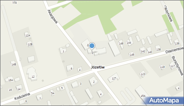 Józefów, Kościelna, 2, mapa Józefów