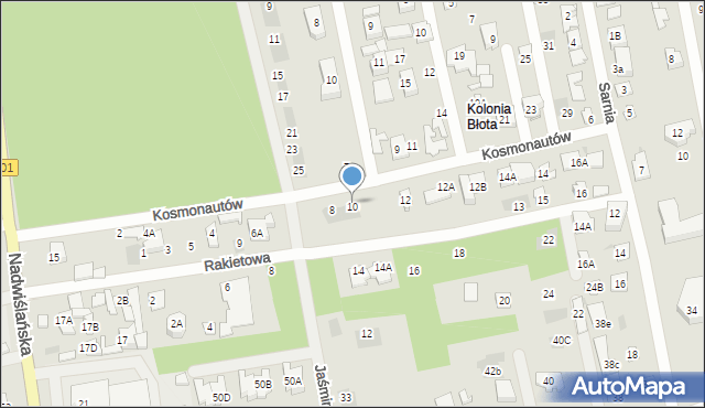 Józefów, Kosmonautów, 10, mapa Józefów