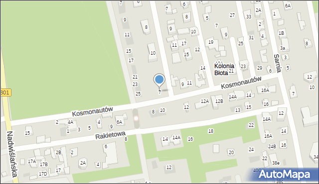 Józefów, Kosmonautów, 7, mapa Józefów