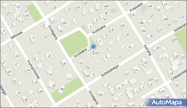 Józefów, Kossaka, 2, mapa Józefów