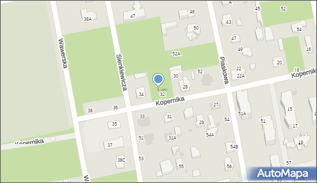 Józefów, Kopernika Mikołaja, 32a, mapa Józefów