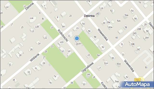 Józefów, Kościuszki Tadeusza, gen., 13, mapa Józefów