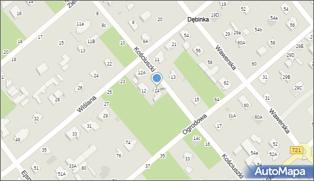 Józefów, Kościuszki Tadeusza, gen., 14, mapa Józefów