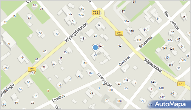 Józefów, Kościuszki Tadeusza, gen., 21, mapa Józefów