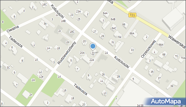 Józefów, Kościuszki Tadeusza, gen., 22, mapa Józefów