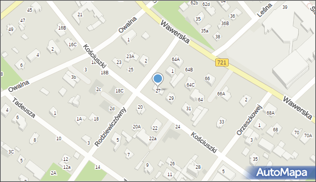 Józefów, Kościuszki Tadeusza, gen., 27, mapa Józefów