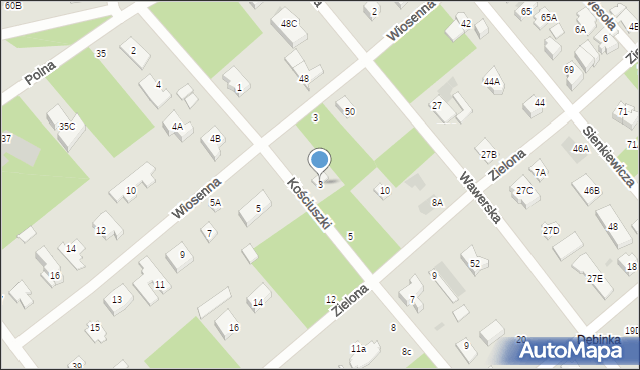 Józefów, Kościuszki Tadeusza, gen., 3, mapa Józefów