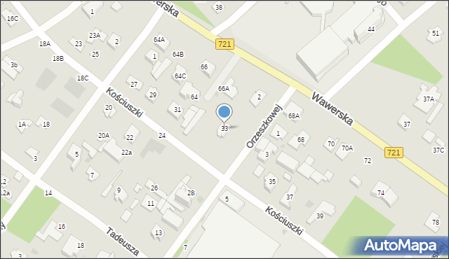 Józefów, Kościuszki Tadeusza, gen., 33, mapa Józefów