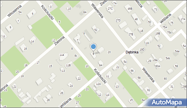 Józefów, Kościuszki Tadeusza, gen., 9, mapa Józefów