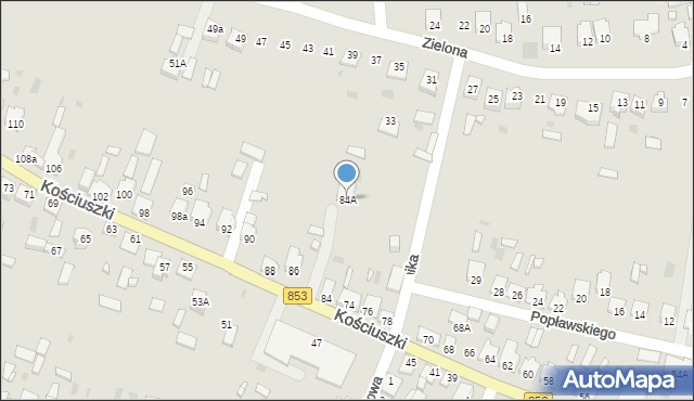 Józefów, Kościuszki Tadeusza, gen., 84A, mapa Józefów