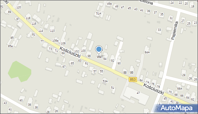 Józefów, Kościuszki Tadeusza, gen., 98a, mapa Józefów