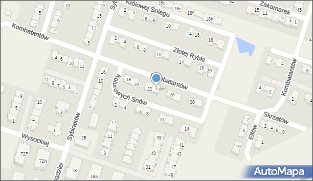 Julianów, Kombatantów, 24, mapa Julianów
