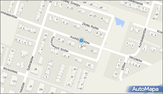 Julianów, Kombatantów, 26, mapa Julianów