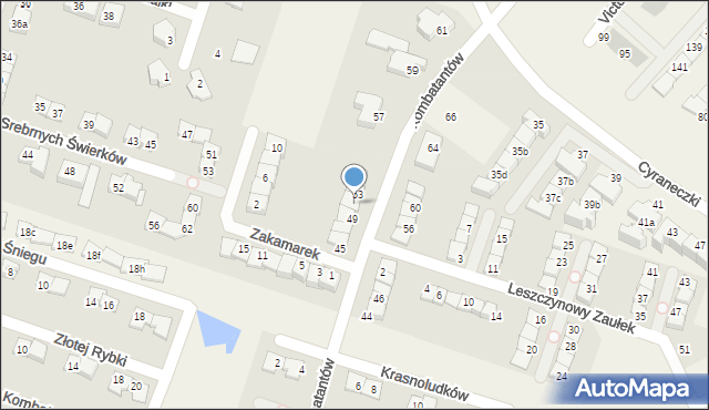 Julianów, Kombatantów, 51, mapa Julianów