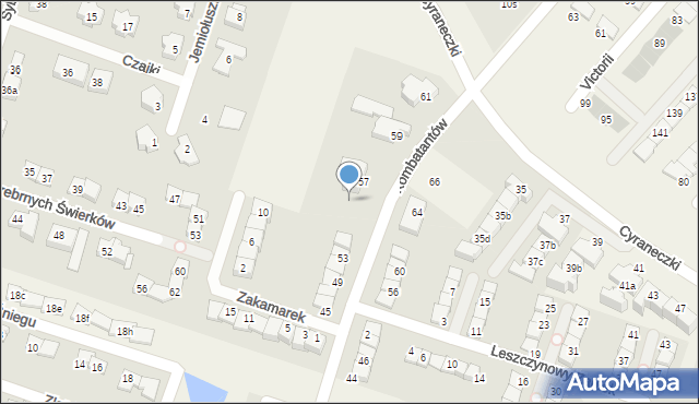 Julianów, Kombatantów, 57a, mapa Julianów