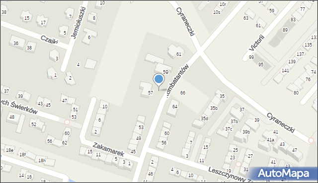 Julianów, Kombatantów, 57g, mapa Julianów