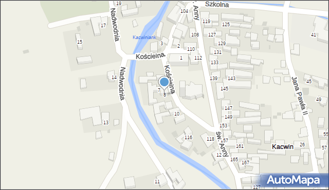 Kacwin, Kościelna, 8, mapa Kacwin