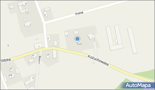 Kaczenice, Kożuchowska, 1b, mapa Kaczenice