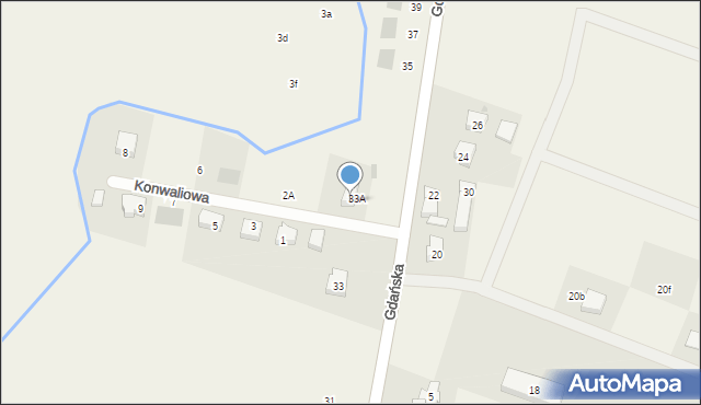 Kaczki, Konwaliowa, 2, mapa Kaczki