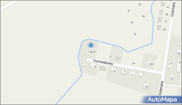 Kaczki, Konwaliowa, 8, mapa Kaczki
