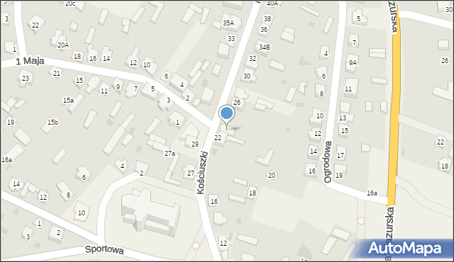Kadzidło, Kościuszki Tadeusza, gen., 24, mapa Kadzidło