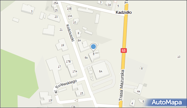 Kadzidło, Kościuszki Tadeusza, gen., 6, mapa Kadzidło