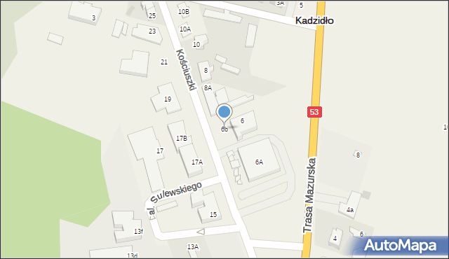 Kadzidło, Kościuszki Tadeusza, gen., 6b, mapa Kadzidło