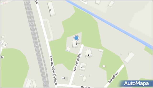 Kalety, Konopnickiej Marii, 1, mapa Kalety