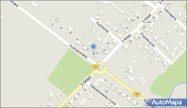 Kalety, Koszęcińska, 38, mapa Kalety