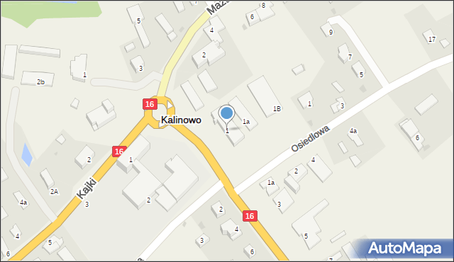 Kalinowo, Konopnickiej Marii, 1, mapa Kalinowo