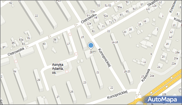 Kalisz, Konopnickiej Marii, 19, mapa Kalisza