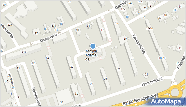 Kalisz, Konopnickiej Marii, 19a, mapa Kalisza